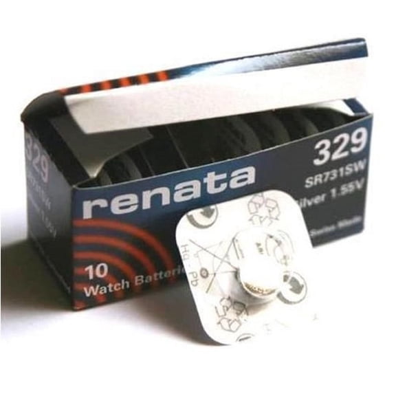 2 x Renata 329 Watch Battery Swiss Made Silver Oxide 1.5 v Also = SR731SW, V329, D329, GP329, 329