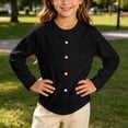 thumbnail image 2 of XYAIYT Girls Knitted Cardigan Casual Loose Long Sleeve Coat for Kids Button Down Fall Spring Jackets, 2 of 6