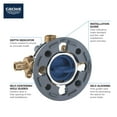 thumbnail image 2 of GROHE 35112000 GrohSafe 3.0 Pressure Balance Valve Rough with Flush Plug with PEX Cold Expansion Outlets with Service Stops Unfinished, 2 of 5
