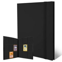 TSV Trading Card Binder with 360 Side Loading Pockets, 9 Pockets Trading Card Holder Pages, Trading Card Collector Album Folder Fit for Baseball, Sports, Coupon, Business, Pokemon Cards, Black
