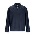 thumbnail image 4 of GuangCheng Mens Corduroy Shirts,Long Sleeve,Casual Tops,with Chest Pocket,Lapel Collared Design,Comfort Tops,Navy,Size L, 4 of 9