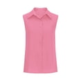 thumbnail image 2 of Women's Sleeveless Button Down Shirts Blouses Solid Casual Loose V Neck Tank Tops for Work Summer 2025 S-XXL, 2 of 5