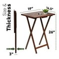 thumbnail image 2 of PJ Wood 5-Piece Wooden Folding Dining TV Tray Table Set with Storage Stand, Honey Oak, 2 of 7