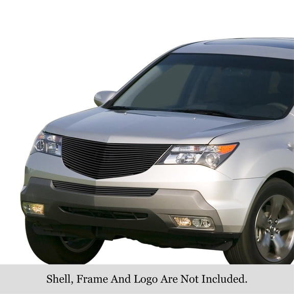 2007-2009 Acura Mdx Stainless Steel Black Powder Coated Finish Horizontal Billet Black Stainless Steel Billet Grille