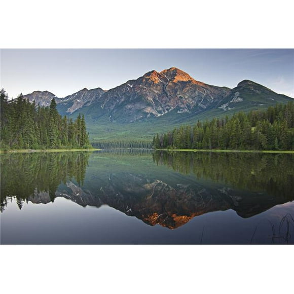 Posterazzi DPI1824907 Mountain Reflection Pyramid Mountain Jasper Alberta Canada Poster Print by Robert Brown, 18 x 12