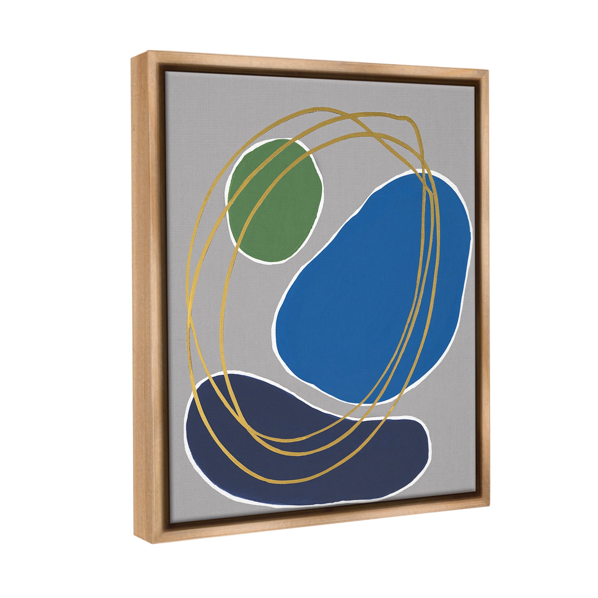 Stupell Industries Oblong Geometric Shapes Abstract Painting Brown Floater Framed Canvas Art Print Wall Art, 17 x 21