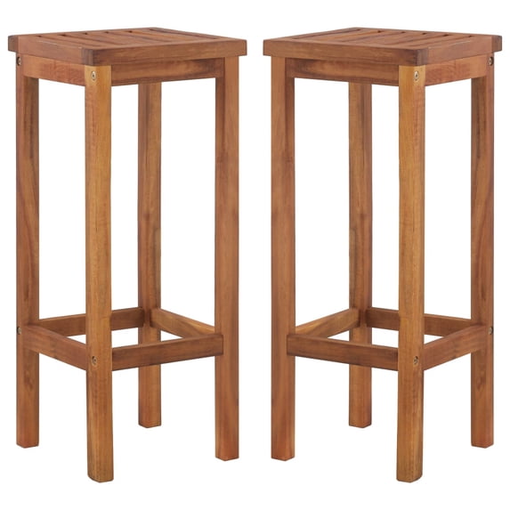 Inlife Bar Stools Set of 2 Solid Acacia Wood