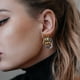 thumbnail image 2 of Pendientes dnswez Chunky Gold Knot para mujer, 30 mm, 2 of 5