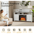 thumbnail image 4 of BOSSIN 58 Inch Farmhouse Fireplace TV Stand for 65 inch TVs with 23'' Electric Fireplace & Remote, Entertainment Center for Living Room, 4 of 7