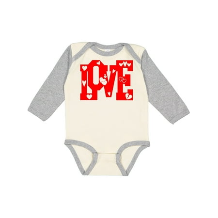 

Inktastic Valentine’s Day Love with Hearts Gift Baby Boy or Baby Girl Long Sleeve Bodysuit