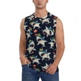 thumbnail image 1 of KLL Cartoon Sharks Print Workout Tank Tops Gym Sleeveless Fitness Muscle Tee-3X-Large, 1 of 7