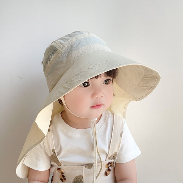 Sombrero de verano de secado rápido fino para niños, sombrero grande para viajes de primavera y otoño para bebés, niños y niñas, protección para el cuello, protector solar, sombrero de pescador