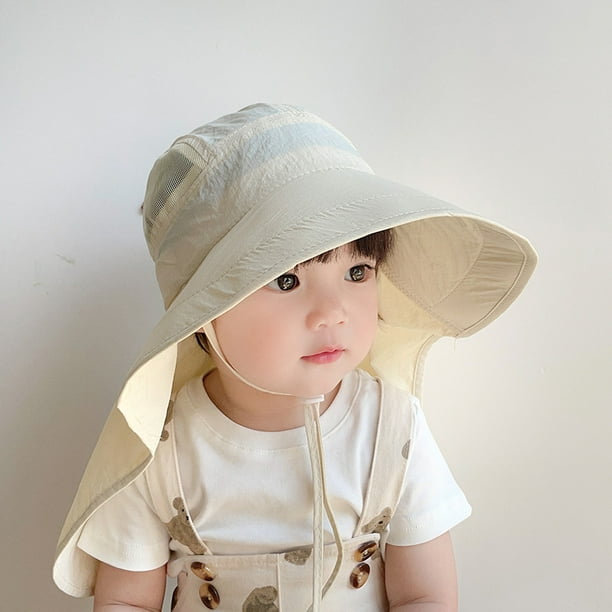 Sombrero de verano de secado rápido fino para niños, sombrero grande para viajes de primavera y otoño para bebés, niños y niñas, protección para el cuello, protector solar, sombrero de pescador