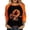 Orange, variant on Women's On A Dark Desert Highway Cool Wind in My Hair Flying Witch Shirt, Vintage Halloween Clothes Raglan 3/4 Length Sleeve Tops Casual Holiday Moon Print Tshirt Crew Neck Halloween Witch Tee S