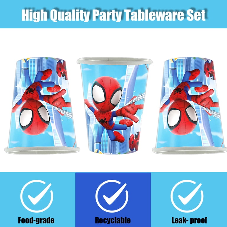 Set da 49 Pezzi Spider Tableware Party Set, Halloween Theme Birthday