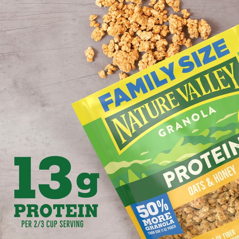 4 pack) Nature Valley Protein Oats and Honey Granola, Family Size