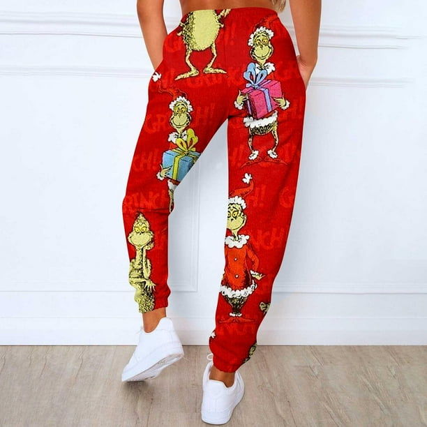 Clearance Before Christmas Grinch Sweatpants Christmas Sweatpants for Womens Ladies Joggers Tracksuit Bottoms Trousers Slacks Gym Jogging Sweat Pants Walmart Business Supplies
