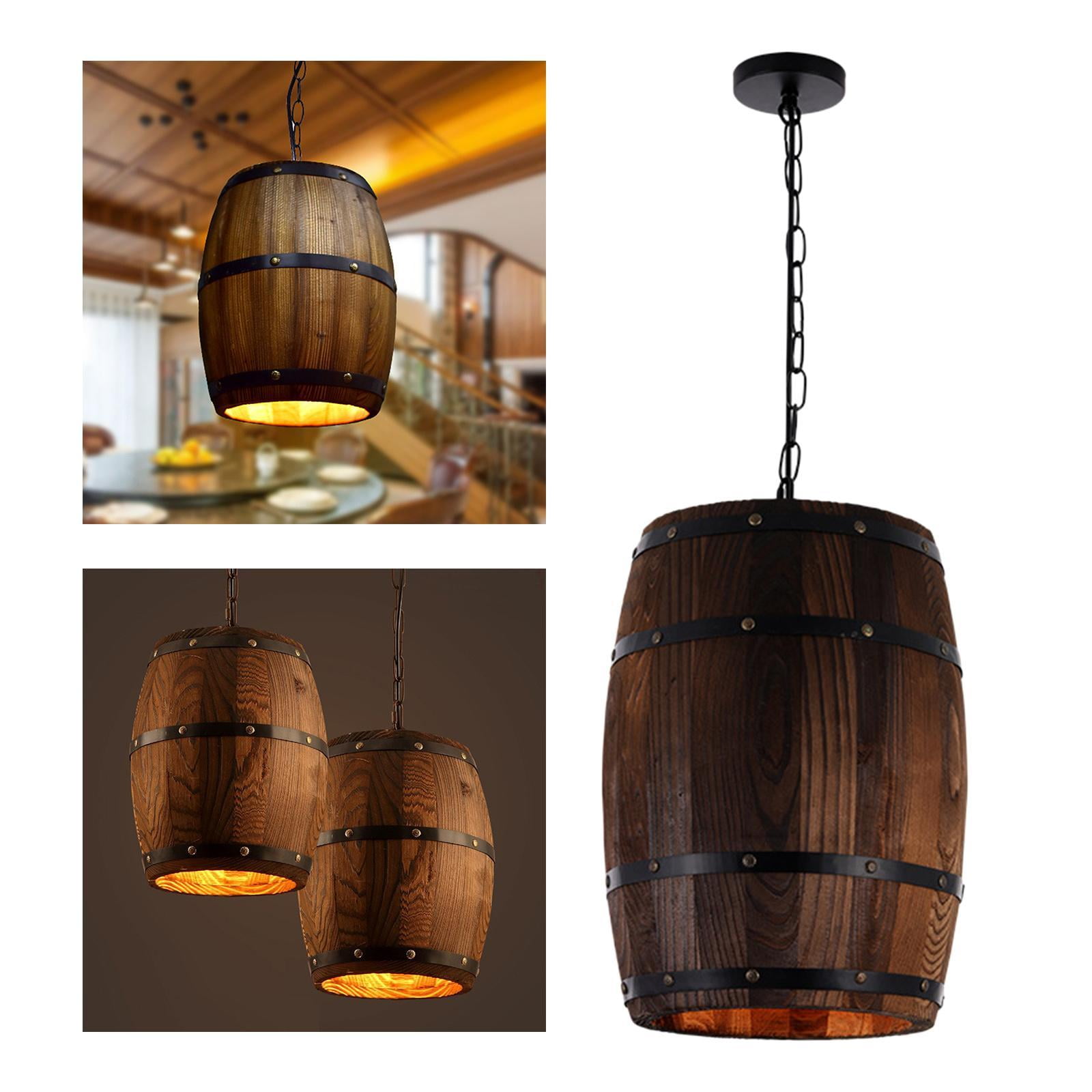 Wood Ceiling Light Lampshade Wooden Barrel Shape Lighting Lamp Shade Decorative Art Chandelier Lampshade Lamp Shades Cover for Cellar Decor Walmart