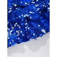 thumbnail image 6 of YONGHS Kids Girls Hip Hop Dancewear Shiny Sequins Halter Neck Crop Top with Skirt Set Royal Blue 15-16, 6 of 7