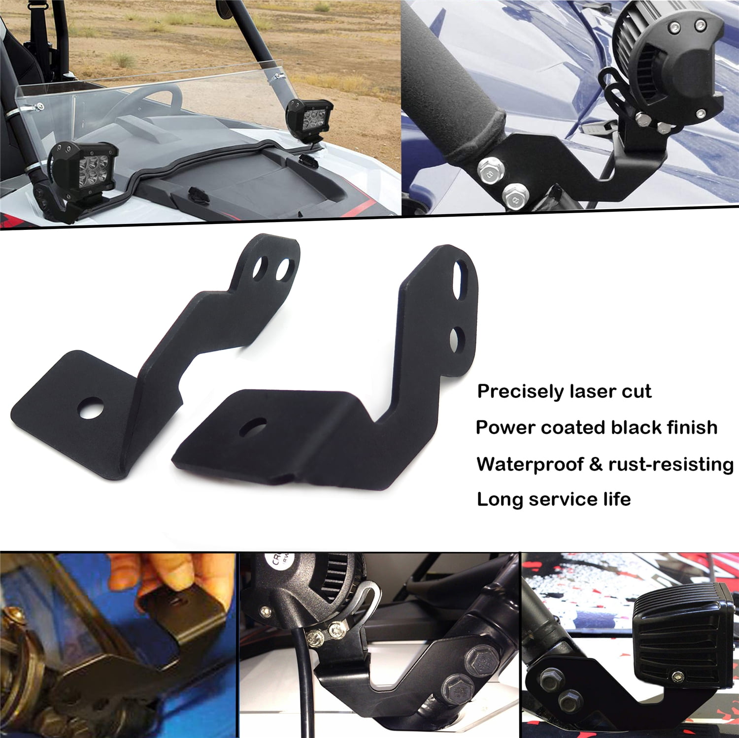 HTTMT Custom Side Pillar Metal LED Light Mounting Bracket Compatible