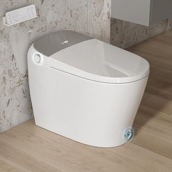 HOROW Smart Toilet with Powerful Flush, Auto Open/Close Lid, Bidet Toilet with Elonged Heated Toilet Seat, Instant Warm Water Wash, Dryer, Digital Display