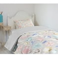 thumbnail image 4 of Ambesonne Pastel Quilted Bedspread Set 2 Pcs, Colorful Vivid, Twin Size, Multicolor, 4 of 6