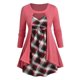 thumbnail image 1 of Camiseta Swing Talla Extra a Cuadros Rosegal  Mangas largas de talla grande, 1 of 5