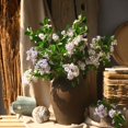 thumbnail image 4 of Nvzi 3 piezas de flores artificiales de tacto real, flores falsas para decoración del hogar, oficina, boda, arreglo de ramo de flores artificiales para decoración (blanco, 28,3 pulgadas de largo), 4 of 5