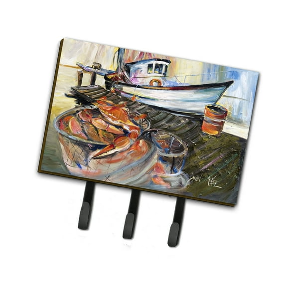 Carolines Treasures JMK1104TH68 Blue Crab Trap Leash or Key Holder Triple multicolor