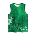 thumbnail image 4 of TKLPEHG Womens Tank Tops Crew Neck Tank Tops Loose Fitted Summer Fashion Print Tshirt Dressy Casual Blouses Womens Clothes (Green,S), 4 of 4