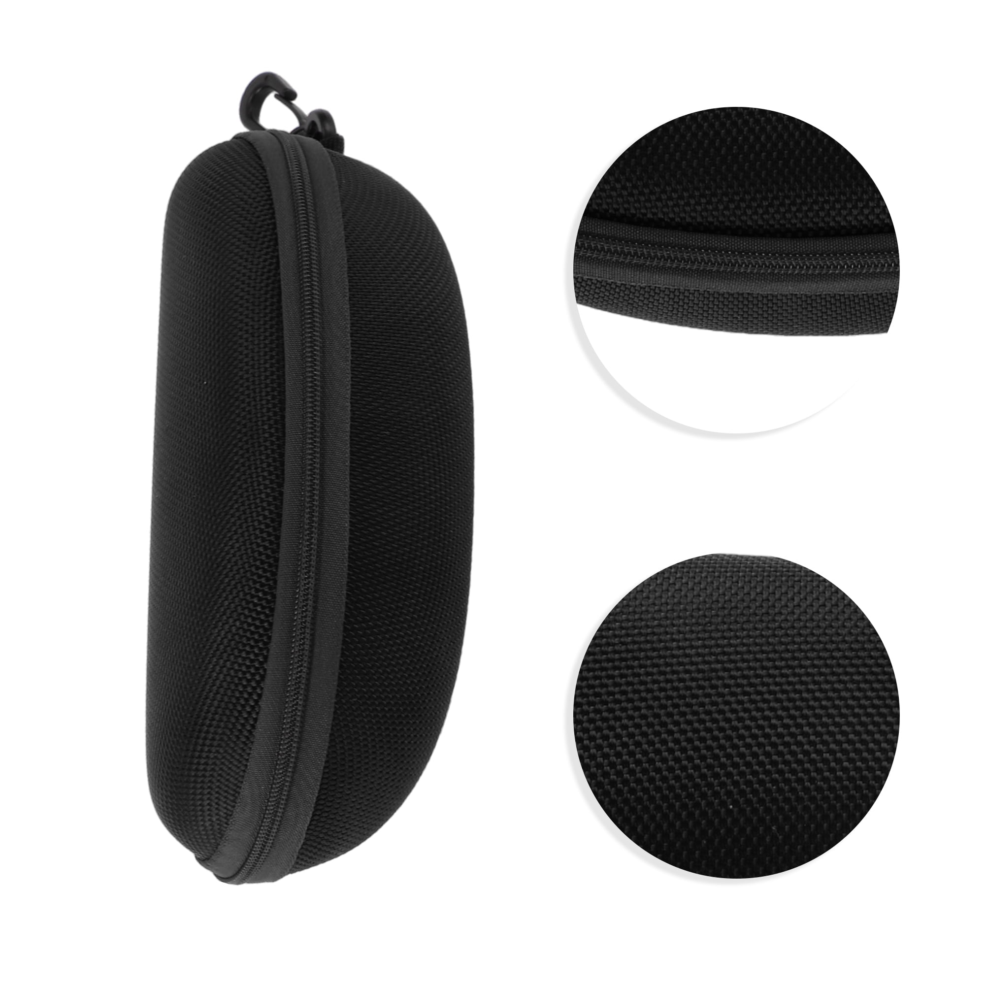 Unique Bargains Zipper Eyeglasses Bag Simple Portable Eyeglasses Storage Black