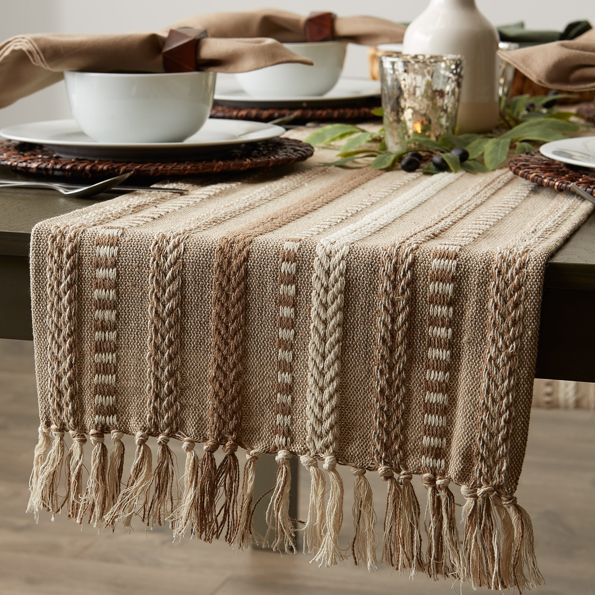 DII Braided Stripe Table Runner - Thumbnail 5