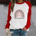 thumbnail image 2 of Pompotops T-shirt à Col Rond pour Femmes Manches Longues Décontracté Ample, 2 of 6