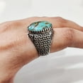 thumbnail image 5 of Tibetan Turquoise Ring, Silver Jewelry, 925 Silver Ring, Father's Day, AAA Natural Turquoise, December Birthstone Ring, Heavy Mens Ring, Spiritual Healing Gemstone, Christmas, Signet Mens Ring, 5 of 7