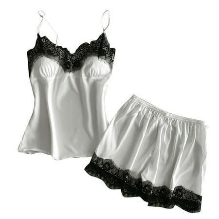 

Shiusina underwear women Womens Satin Sling Sleepwear Lingerie Lace Bowknot Nightdress Underwear