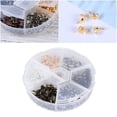 thumbnail image 4 of EeaseMX Juego de 1 caja de accesorios de hebilla de hierro para joyería hecha a mano, con cuentas de concha de almeja de hierro, cubierta de punta de nudo para hacer joyas DIY (colores variados), 4 of 7