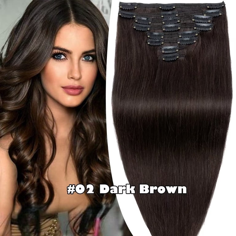 20-Inch Clip-In Human Hair Extensions, 8-Piece Set, Double Weft, Remy Hair s-l400.jpg main image 4