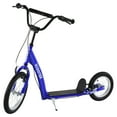 thumbnail image 2 of Aosom Youth Scooter Kick Scooter for Kids 5+ with Adjustable Handlebar Front and Rear Dual Brakes 16" Inflatable Wheels, Blue, 2 of 9
