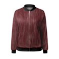 thumbnail image 4 of Duoif Veste Femme, Veste Décontractée Imprimée à la Mode pour Femmes, Cardigan à Fermeture Éclair, Vestes pour Femmes Rouge Brique S, 4 of 5
