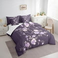 thumbnail image 3 of Castle Fairy Chic Flowers Bedding Comforter Set 7-Piece for Teens Adults,Spring Garden King Bedding Sets,Purple Pink Floral Blossoms Ultra Soft Bed Sheets,Luxury Bedroom Decor,Reversible, 3 of 8