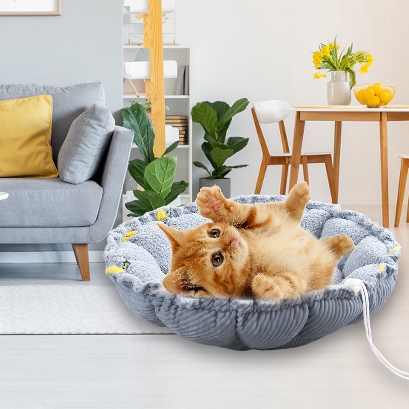 Cheers US Soft Plush Small Cute and Cozy Pastel Flower Dog Cat Bed, Washer and Dryer Friendly
