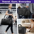 thumbnail image 2 of Fosmon 65L Large Duffle Bag for Travel , 24" Foldable Carry On Travel Bag With Shoe Compartment, Adjustable Shoulder Strap and Padded Handle for Gym Weekender Women and Men , Black, 2 of 6