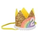 thumbnail image 2 of EeaseMX Adorables sombreros de cumpleaños para bebé, corona de arcoíris, diadema, suministros para fiestas, accesorios para fotos (dorado y arcoíris, encaje blanco, 2 estilos), 2 of 7