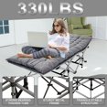 thumbnail image 7 of Cot Camping Cot with Thick Pad Cots for Sleeping Camping Bed Folding Cot 330LBS(Max Load),Heavy Duty with Carry Bag for Home Outdoor Travel, 7 of 7