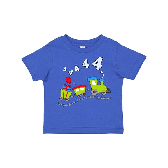 Inktastic Fourth Birthday Party Train Boys or Girls Toddler T-Shirt