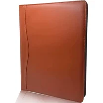 (Brown) Leather Portfolio Folder Padfolio Business Padfolio Organizer Document