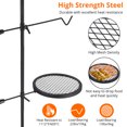 thumbnail image 3 of Portable Folding Campfire Grill & Griddle - Height Adjustable Stainless Steel Mesh Grate for Camping & Backpacking - Dual-Use BBQ Cooking Equipment - Compact Outdoor Fire Pit Accessory, 3 of 7