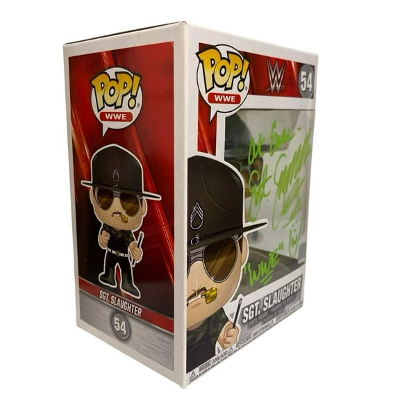 Funko Pop WWE Autographed / Signed Sgt. Slaughter #54 WWF Wrestling Figure