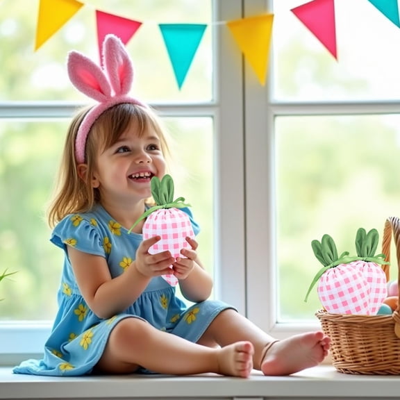 Gqtwoy Easter Candy Bags, Polyester Drawstring Treat Holders, Holiday Gift Bag, Multi-Scenario Reusable Organizer, Perfect for Egg Hunts and Parties
