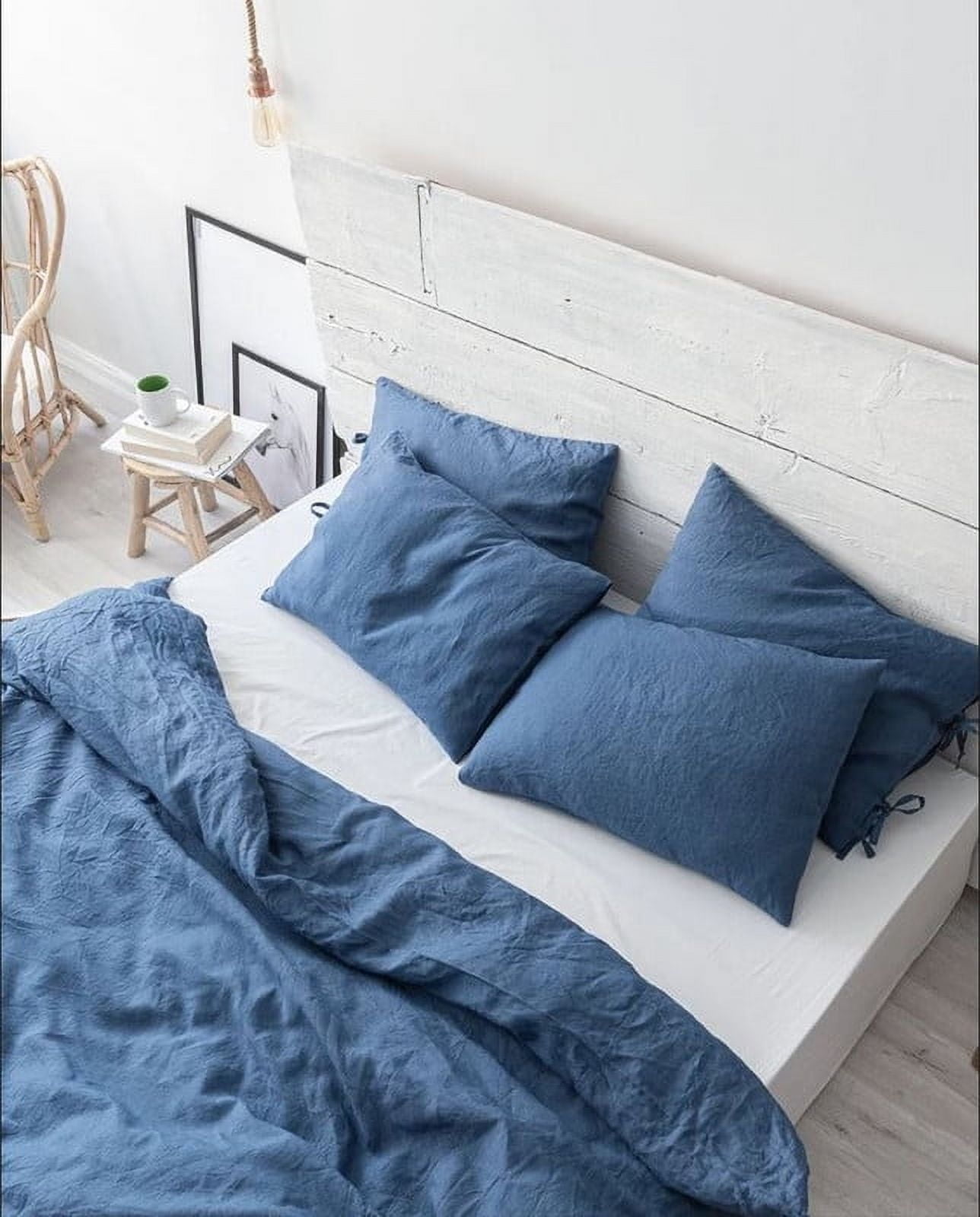 Pavish Export Washed Cotton Duvet Cover Sea Blue Twin Ultra Soft 100% Cotton Solid Color